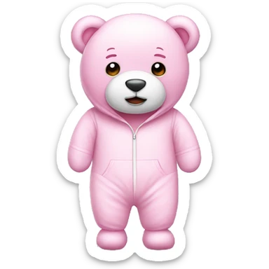 Pink Teddy with white onesie  sticker