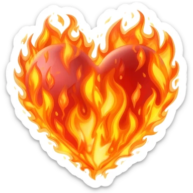 Fire real  heart full sticker