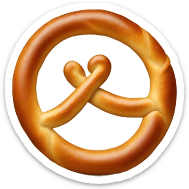 a pretzel with a face sticker