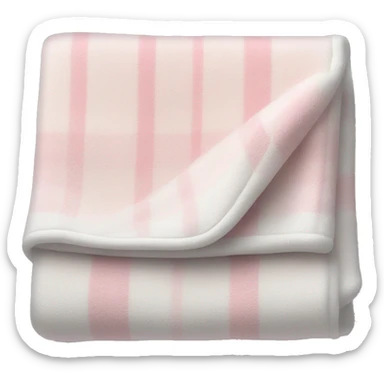 Plad white and light pink blanket folded  sticker