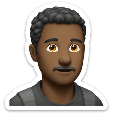 casual portrait of a man looking to the left sticker