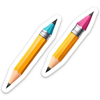 Illustration icon, pencil and brush on paper, detailed linework and vibrant colors, unfinished sketch, minimalistic style, clean lines, transparent background. sticker