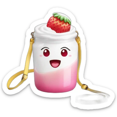 erdbeer joghurt handtasche sticker