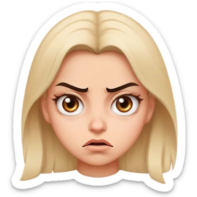 girl mad rolling her eyes sticker