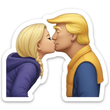 trump kissing his daughter, positivity, inclusiveness sticker