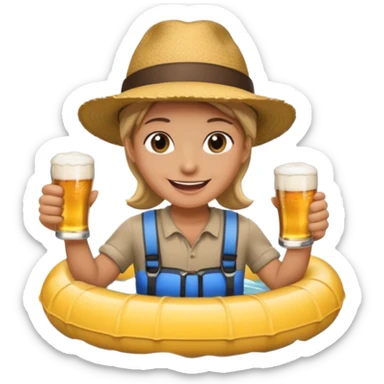 river tubing with a beer sticker