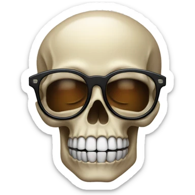 Skull with cigarrette and glasses sticker