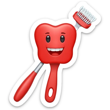 cepillo de dientes rojo sticker