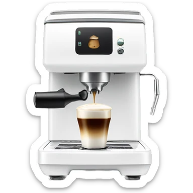 All White sleek terrakafe coffee espresso machine  sticker
