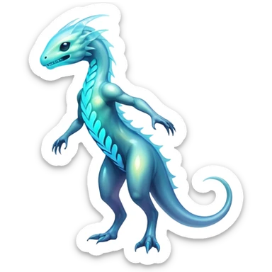 Futuristic Ethereal Iridescent Bioluminescent Translucent Illuminated Transparent Modern Fakémon-creature-hybrid Full Body sticker