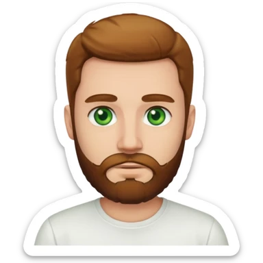 green eyed, white shirt man bearded sticker