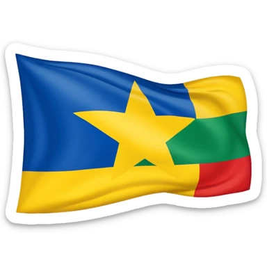 🇬🇦 flag up site and down site red colour centre middle white colour and for star red colour sticker