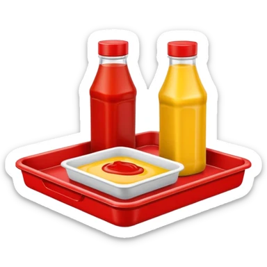 a ketchup and mustard tray sticker