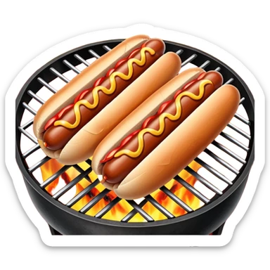 bbq hot dogs on grill sticker
