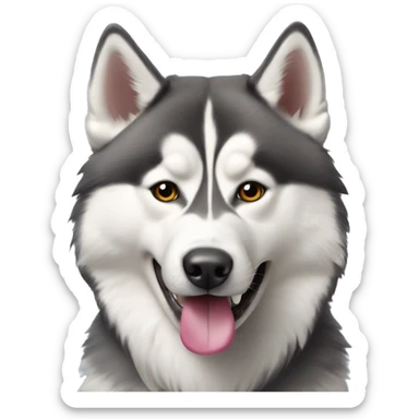 Husky avec du papier toilette dans la bouche sticker