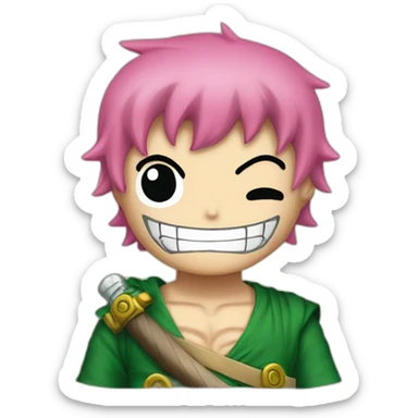 Hello kitty zoro one piece sticker