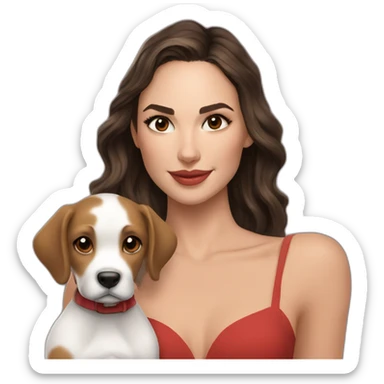 gal gadot avec un chien sticker