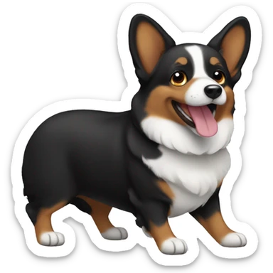 Black corgi dog sticker