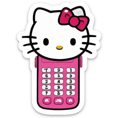 hello kitty flip phone sticker