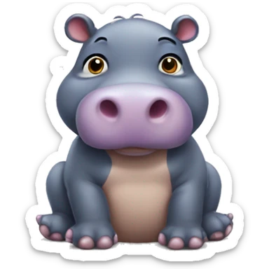moodeng the small hippo  sticker