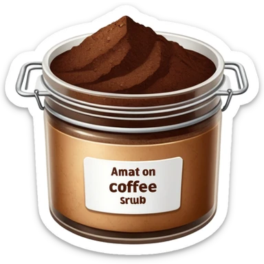 Coffee Body scrub cream pot  sticker