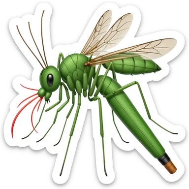 mosquito fumando un cigarro sticker