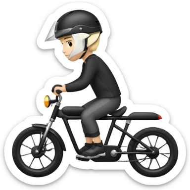 bike riding black bike blonde hair boy helmet sticker