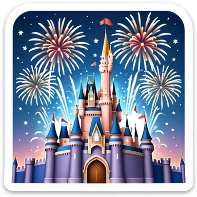 Disney world castle with fireworks sticker