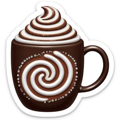 Hot cocoa in beautiful sparkly mug sticker