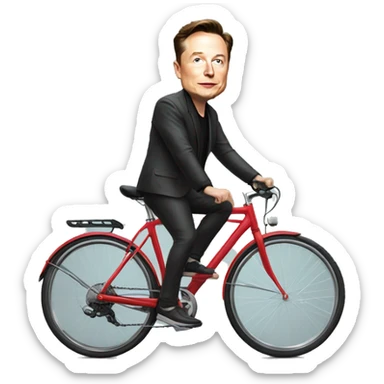 elon musk sur le vélo sticker