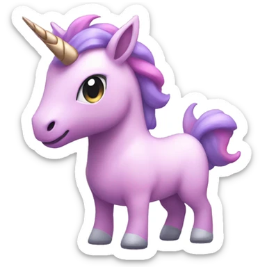 Pink Pokémon unicorn with purple and pastel colors sticker