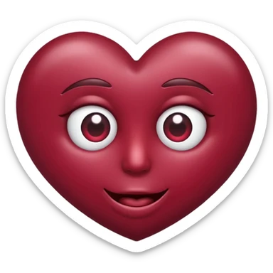 heart eyes emoji face in burgundy sticker