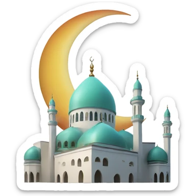 mosque and half moon sticker