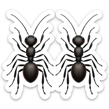 formiche, two ants walking in a line sticker