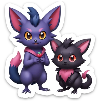 Edgy Cool Cute Kawaii Noibat-Zorua-Pokemon Full Body sticker