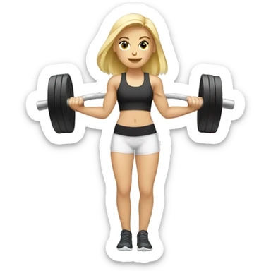 Blonde Girl lifting weights sticker