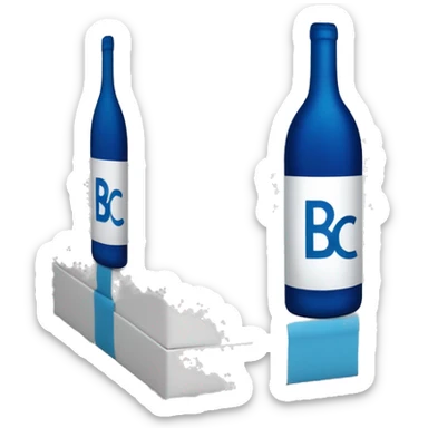 A white box with blue pictures of wine on the side and bold 'BC' logo in the middle of one side of the box sticker