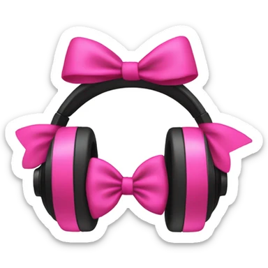 headphones with pink bow sticker