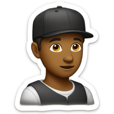 Metisse brun casquette noire sticker