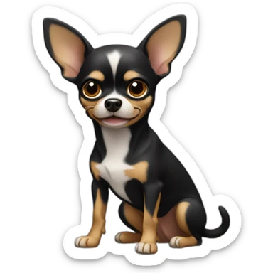 chihuahua NEGRO gritando sticker