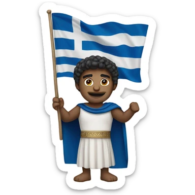 greek  strong  with Greek flag 1 zu 1 sticker