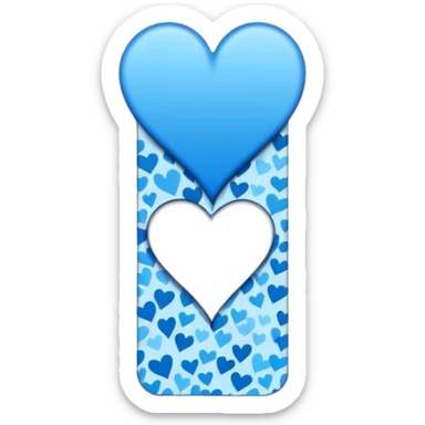 blue heart patterned bookmark sticker