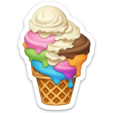 Ice cream waffle cone  sticker