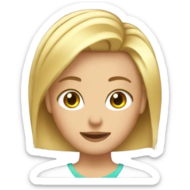 Blonde girl getting haircut sticker