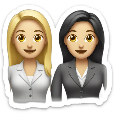 two white business women hr department sticker