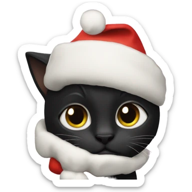 Black cat Christmas  sticker