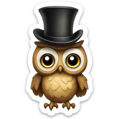 owl with top hat and monocole sticker