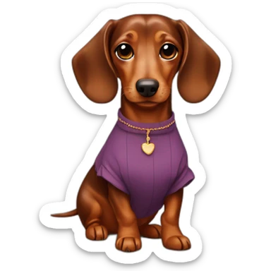 Cute Lady brown Dachshund with chilena dress sticker
