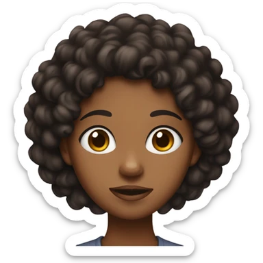 Sneaky brown skinned girl with black curly hair sticker