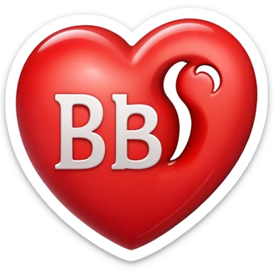 heart with the letter B inside sticker